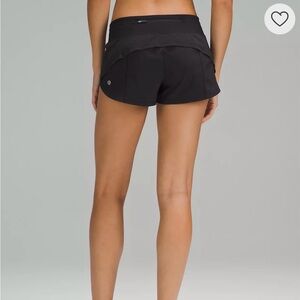 Black Lululemon Speed Up Lined Short Low Rise 2.5”